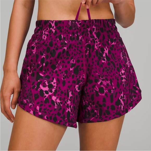 lululemon athletica Pants - Lululemon Track That Mid-Rise Lined
Short 5"Cheetah Camo Magenta Purple Multi S2